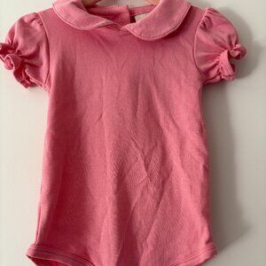 The Beaufort Bonnet Company Maude's Peter Pan‎ Collar  Onesie, Hot Pink, NWT, 6M